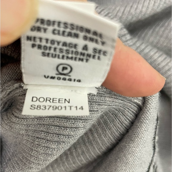 [m] DVF Sweater Doreen Fog & Black Floral Applique Pullover lace wool - Picture 8 of 8